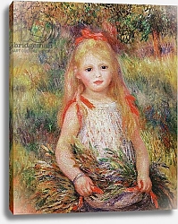 Постер Ренуар Пьер (Pierre-Auguste Renoir) Little Girl Carrying Flowers, or The Little Gleaner, 1888
