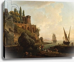 Постер Верне Клод Imaginary Landscape, Italian Harbour Scene, 1746