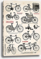 Постер Коллекция старинных велосипедов