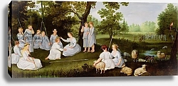 Постер Школа: Фламандская 17 в. Landscape with Shepherds and Shepherdesses