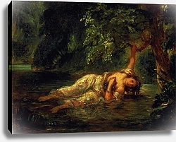 Постер Делакруа Эжен (Eugene Delacroix) The Death of Ophelia, 1844