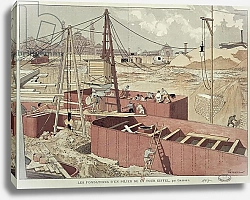 Постер Грассе Евген Laying the Foundations for the Eiffel Tower, 1887