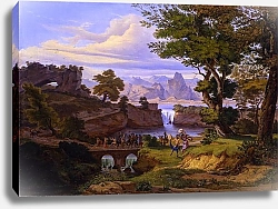 Постер Неизвестен Итальянский пейзаж с триумфом Селенуса