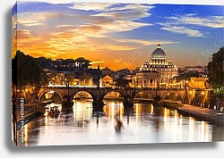 Постер Италия. Закат над Римом