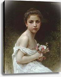 Постер Бугеро Вильям (Adolphe-William Bouguereau) Petite fille au bouquet