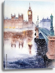 Постер Зимний Лондонский пейзаж