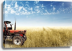 Постер Трактор в поле