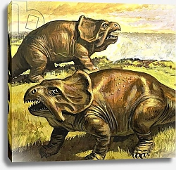 Постер Пэйн Роджер Protoceratops, illustration from 'In the Days of the Dinosaurs, Discovery in the Desert', 1980