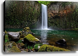 Постер Живописный водопад, обросший мхом