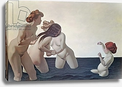 Постер Валлоттон Феликс Three Women and a Young Girl Playing in the Water, 1907