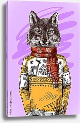 Постер Волк в вязаном свитере