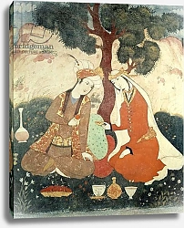Постер Школа: Персидская Scene galante from the era of Shah Abbas I, 1585-1627