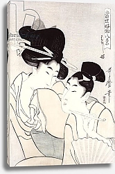 Постер Утамаро Китагава The pleasure of conversation, from the series 'Tosei Kobutsu hakkei' c.1803