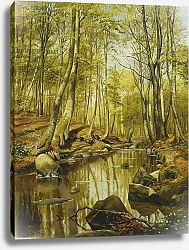 Постер Монстед Петер A Wooded River Landscape, 1892