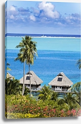 Постер Голубая лагуна острова Бора-Бора, Полинезии