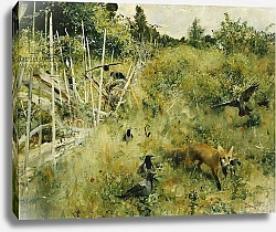 Постер Лильефорс Бруно A Fox Taking a Crow; Rav Och Krakor, 1884