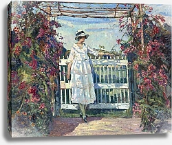 Постер Вьетхэйз Эдгар Молодая женщина в саду с розами