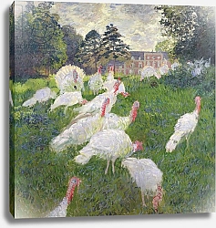 Постер Моне Клод (Claude Monet) The Turkeys at the Chateau de Rottembourg, Montgeron, 1877 (oil on canvas_