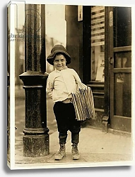 Постер Хайн Льюис (фото) 6 year old newsboy, known as Little Fattie and only 3 ft 4 ins tall, has been working for a year in St. Louis, Missouri, 1910