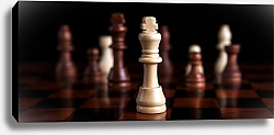 Постер Игра в шахматы с королем в центре