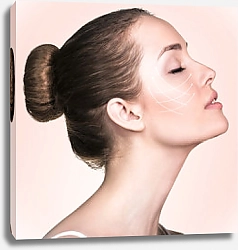Постер Портрет женщины со стрелками на лице