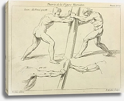 Постер Рубенс Петер (Pieter Paul Rubens) Studies of two figures pushing against a pillar