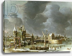 Постер Бирштатен Ян A View of the Regulierspoort, Amsterdam, in winter