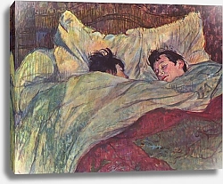 Постер Тулуз-Лотрек Анри (Henri Toulouse-Lautrec) Две девушки в кровати