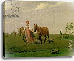 Постер Венецианов Алексей Ploughing in Spring, 1820s