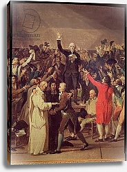 Постер Давид Жак Луи The Tennis Court Oath, 20th June 1789, detail of the group surrounding Bailly, 1791