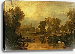 Постер Тернер Уильям (William Turner) Eton College from the River, or The Thames at Eton, c.1808