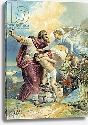 Постер Школа: Немецкая школа (19 в.) Abraham about to sacrifice Isaac