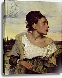 Постер Делакруа Эжен (Eugene Delacroix) Young Orphan in the Cemetery, 1824