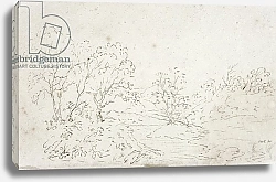 Постер Констебль Джон (John Constable) Landscape: a stream running between trees