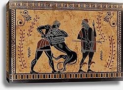 Постер Героический подвиг Геракла, древний воин и монстр
