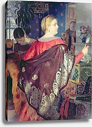 Постер Кустодиев Борис Merchant's woman with a mirror 1