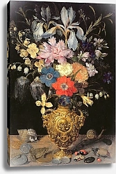 Постер Флегель Георг Still Life with Flowers, c.1604