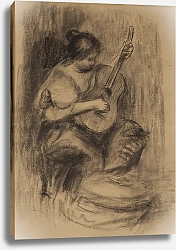 Постер Ренуар Пьер (Pierre-Auguste Renoir) Joueuse de guitar