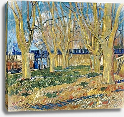 Постер Ван Гог Винсент (Vincent Van Gogh) Авеню возле станции Арли, 1888