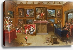 Постер Франкен Франс II Picture Gallery with a Man of Science Making Measurements on a Globe, 1612