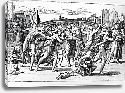Постер Рафаэль (Raphael Santi) The Massacre of the Innocents, engraved by Marcantonio Raimondi