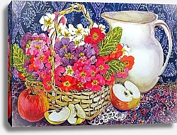 Постер Фивси Джоан (совр) Primulas and Apples