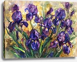 Постер Bouquet of violet irises
