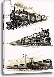 Постер Смит Джон 20в. Montage of US trains