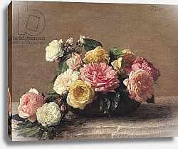 Постер Фантен-Латур Анри Roses in a Dish, 1882