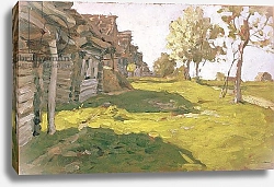 Постер Левитан Исаак Sunlit Day. A Small Village, 1898