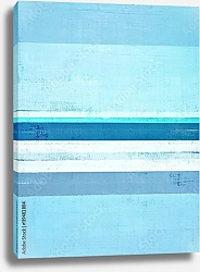 Постер Голубая абстракция с белыми и синими полосами