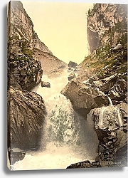 Постер Швейцария. Водопад в горах 1