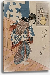 Постер Утагава Кунисада Woman Leaving a Bath House