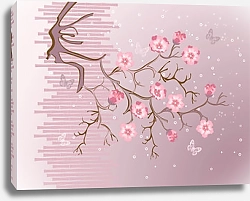 Постер Цветение японской сакуры